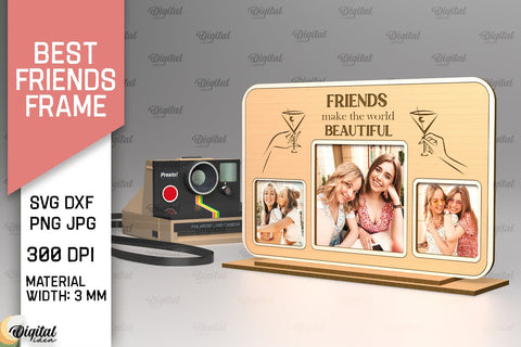 Best Friends Photo Frames Laser Cut Bundle. Friends Photo Frames SVG SVG Evgenyia Guschina 