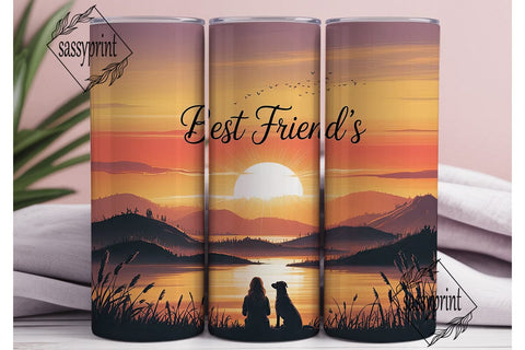 Best Friends Sunset Landscape Tumbler Sublimation sassyprint 