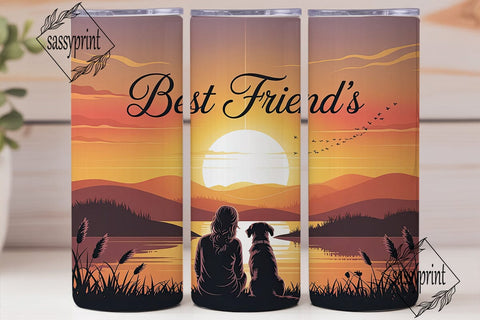 Best Friends Sunset Landscape Tumbler Sublimation sassyprint 