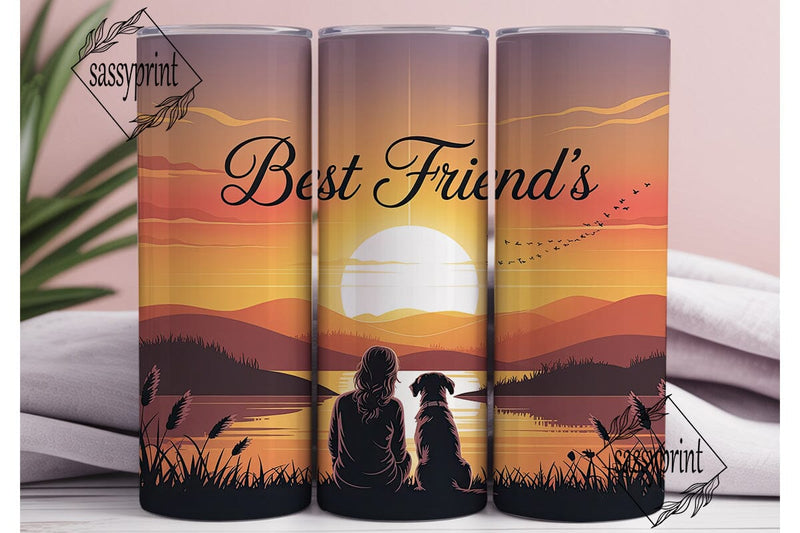 Best Friends Sunset Landscape Tumbler Sublimation sassyprint 