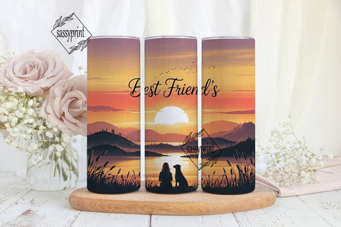 Best Friends Sunset Landscape Tumbler Sublimation sassyprint 