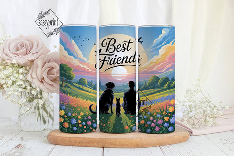 Best Friends Sunset View 20oz Tumbler Sublimation sassyprint 