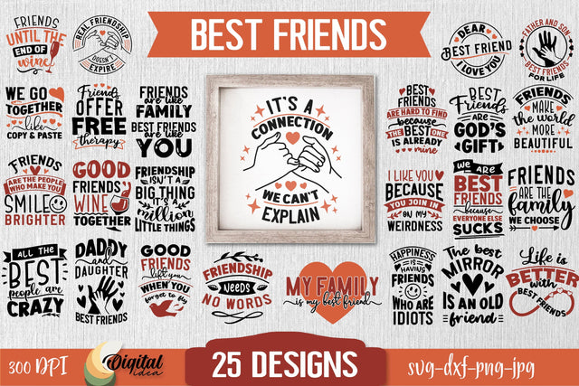 Best Friends SVG Bundle.Friendship Quotes SVG SVG Evgenyia Guschina 