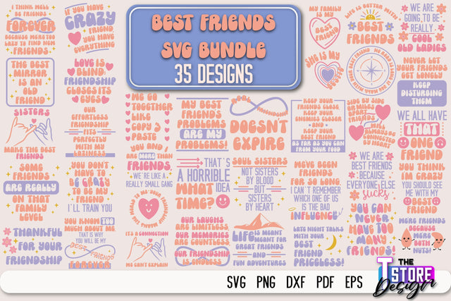 Best Friends SVG | Funny Quotes SVG | Friendship SVG | Besties Design v.2 SVG The T Store Design 