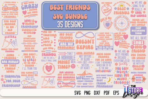 Best Friends SVG | Funny Quotes SVG | Friendship SVG | Besties Design v.2 SVG The T Store Design 
