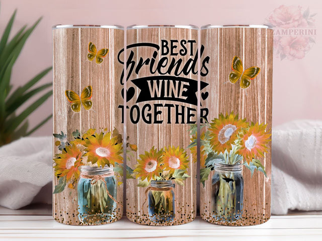Best Friends Wine Together 20oz Tumbler Wrap PNG, Best Friends Tumbler Png, Straight & Tapered Tumbler Wrap, Instant Digital Download Sublimation Li Zamperini 
