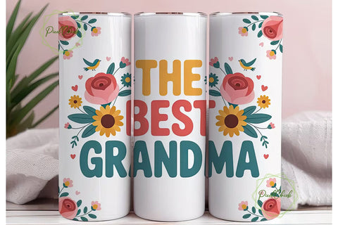 Best Grandma 20oz Tumbler Wrap Sublimation PixelChick 