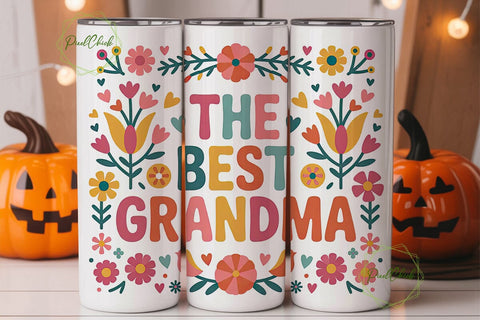 Best Grandma 20oz Tumbler Wrap Sublimation PixelChick 