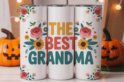 Best Grandma 20oz Tumbler Wrap Sublimation PixelChick 