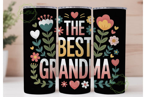 Best Grandma 20oz Tumbler Wrap Sublimation PixelChick 