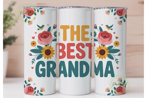 Best Grandma 20oz Tumbler Wrap Sublimation PixelChick 
