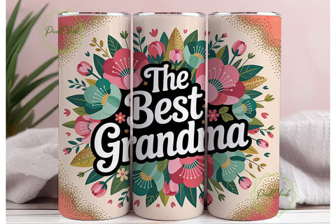 Best Grandma 20oz Tumbler Wrap Sublimation PixelChick 