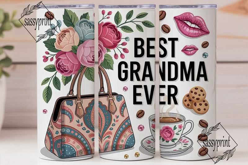 Best Grandma Ever 20oz Tumbler Wrap Sublimation sassyprint 