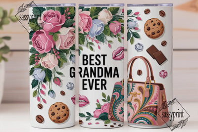 Best Grandma Ever 20oz Tumbler Wrap Sublimation sassyprint 