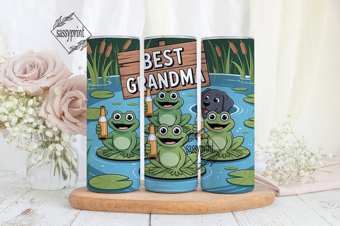 Best Grandma Frog Pond 20oz Tumbler Sublimation sassyprint 