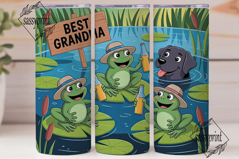 Best Grandma Frog Pond 20oz Tumbler Sublimation sassyprint 