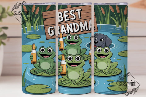 Best Grandma Frog Pond 20oz Tumbler Sublimation sassyprint 