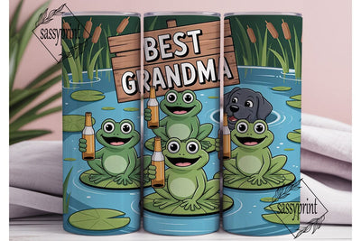 Best Grandma Frog Pond 20oz Tumbler Sublimation sassyprint 