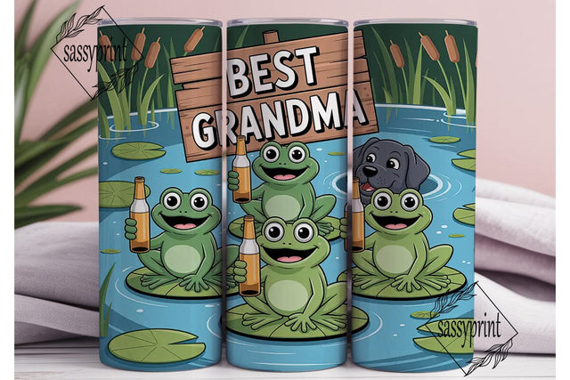 Best Grandma Frog Pond 20oz Tumbler Sublimation sassyprint 