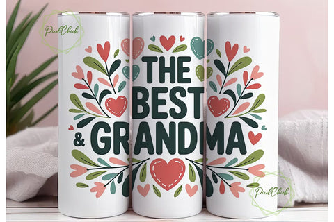 Best Grandma Tumbler Wrap Sublimation PixelChick 