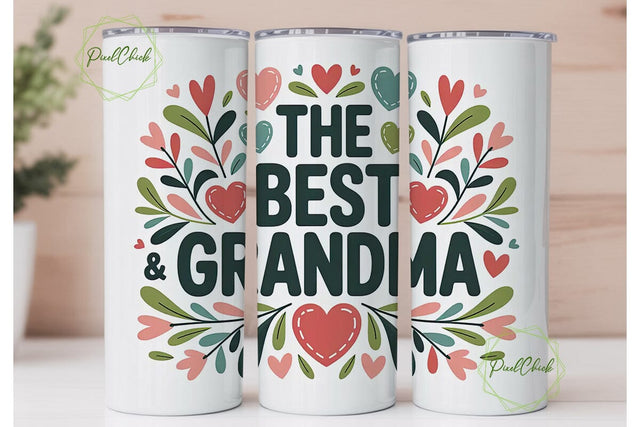 Best Grandma Tumbler Wrap Sublimation PixelChick 