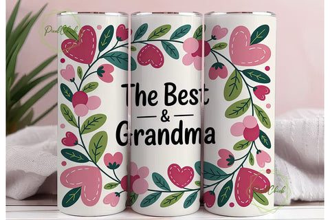 Best Grandma Tumbler Wrap Sublimation PixelChick 