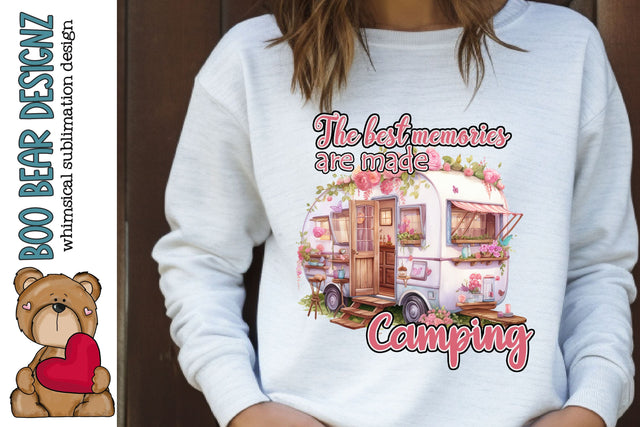 Best Memories are made Camping Clipart Sublimation Boo Bear Designz 