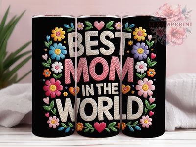 Best Mom Coquette 20oz Tumbler, Faux Yarn Style, Mother’s Day Design, Sublimation Wrap, 20oz Tumbler, Mom Life Keepsake, Coquette Bow Mom Sublimation Li Zamperini 