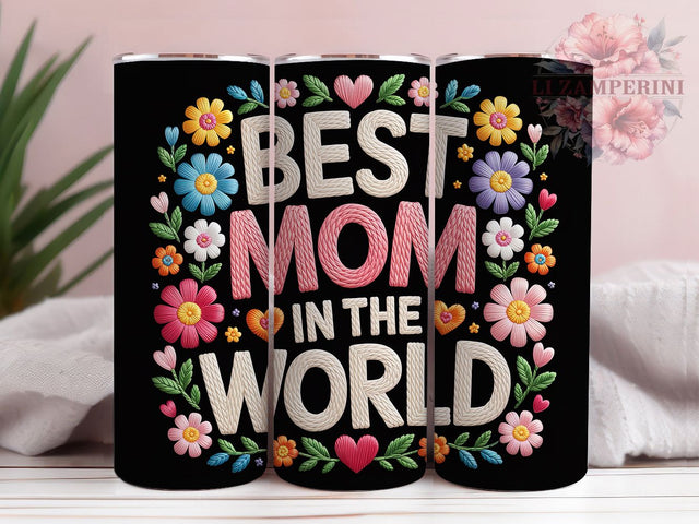 Best Mom Coquette 20oz Tumbler, Faux Yarn Style, Mother’s Day Design, Sublimation Wrap, 20oz Tumbler, Mom Life Keepsake, Coquette Bow Mom Sublimation Li Zamperini 