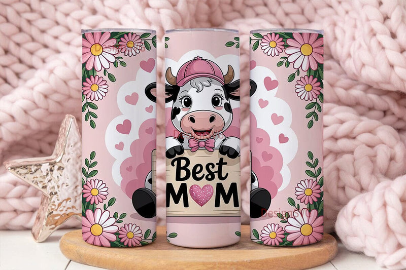 Best Mom Cow 20oz Tumbler Wrap Sublimation DesignSVG 