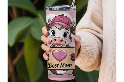 Best Mom Cow 20oz Tumbler Wrap Sublimation DesignSVG 
