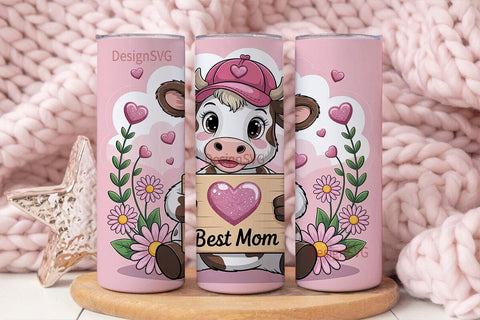 Best Mom Cow 20oz Tumbler Wrap Sublimation DesignSVG 