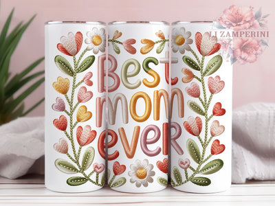 Best Mom Ever 20oz Tumbler, Faux Yarn Tumbler, Sublimation Wrap, 20oz Tumbler Design, Mother’s Day Gift, PNG Tumbler Wrap, Mom Quote Sublimation Li Zamperini 