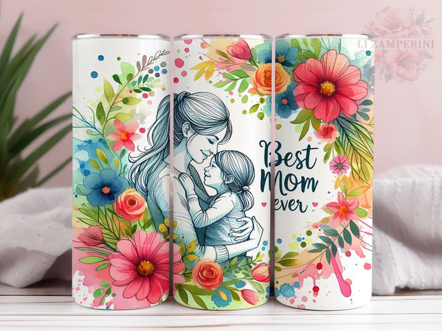 Best Mom Ever 20oz Tumbler Wrap PNG, Happy Mother's Day Tumber Png, Straight & Tapered Tumbler Wrap, Instant Digital Download Sublimation Li Zamperini 