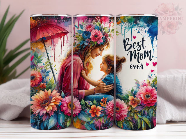 Best Mom Ever 20oz Tumbler Wrap PNG, Happy Mother's Day Tumber Png, Straight & Tapered Tumbler Wrap, Instant Digital Download Sublimation Li Zamperini 