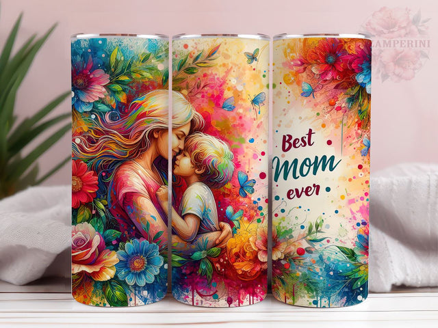 Best Mom Ever 20oz Tumbler Wrap PNG, Happy Mother's Day Tumber Png, Straight & Tapered Tumbler Wrap, Instant Digital Download Sublimation Li Zamperini 