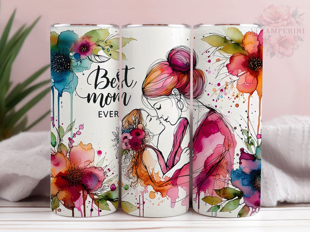 Best Mom Ever 20oz Tumbler Wrap PNG, Happy Mother's Day Tumber Png, Straight & Tapered Tumbler Wrap, Instant Digital Download Sublimation Li Zamperini 