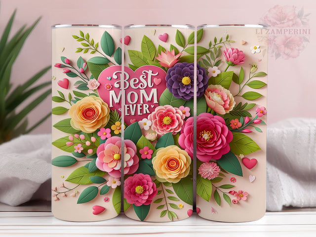 Best Mom Ever 20oz Tumbler Wrap PNG, Worlds Greatest Mother Tumber Png, Straight & Tapered Tumbler Wrap, Instant Digital Download Sublimation Li Zamperini 