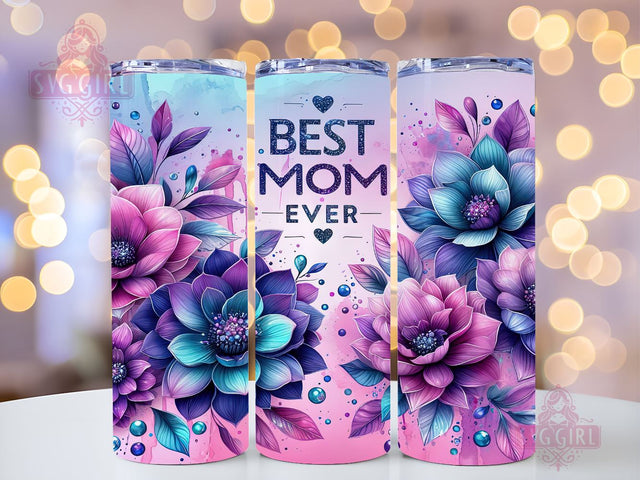 Best Mom Ever 20oz Tumbler Wrap Sublimation Design, Straight Tapered Tumbler Wrap, Mother's Day Tumbler Png, Instant Digital Download Sublimation SvggirlplusArt 