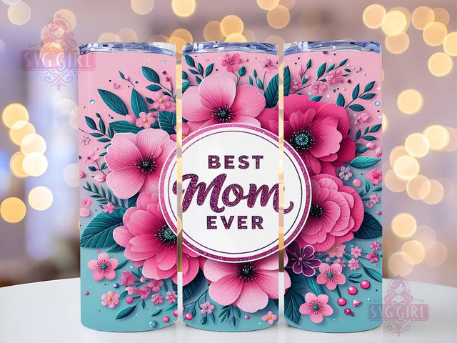 Best Mom Ever 20oz Tumbler Wrap Sublimation Design, Straight Tapered Tumbler Wrap, Mother's Day Tumbler Png, Instant Digital Download Sublimation SvggirlplusArt 