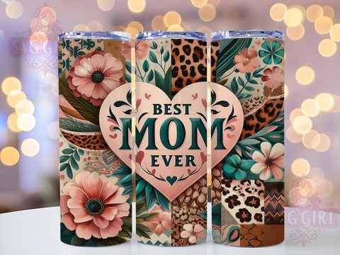 Best Mom Ever 20oz Tumbler Wrap Sublimation Design, Straight Tapered Tumbler Wrap, Western Tumbler Png, Instant Digital Download Sublimation SvggirlplusArt 
