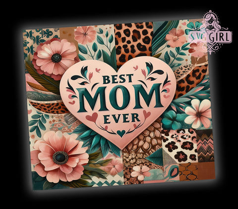 Best Mom Ever 20oz Tumbler Wrap Sublimation Design, Straight Tapered Tumbler Wrap, Western Tumbler Png, Instant Digital Download Sublimation SvggirlplusArt 