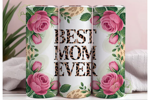 Best Mom Ever 20oz Tumbler Wrap Sublimation PixelChick 