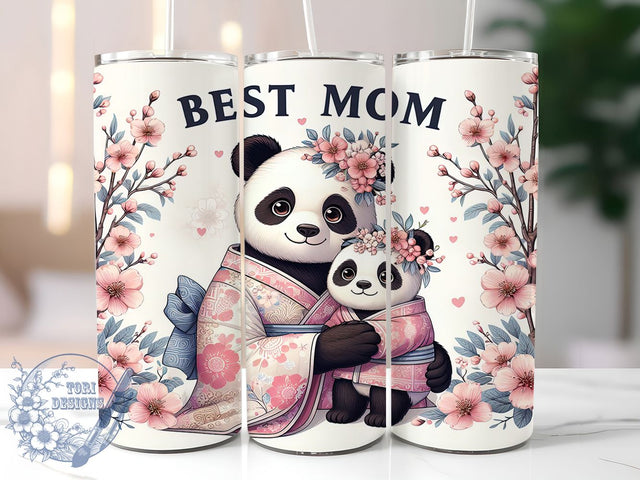 Best Mom Ever Cute Panda Tumbler Wrap, Best Mom Ever Design, Cute Animal Mom Gift, 20oz Panda Tumbler Wrap, Custom Mom Tumbler, Sublimation Panda Template, Animal Lover Mom Cup Sublimation ToriDesigns 