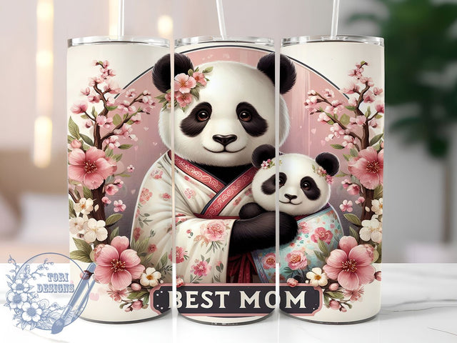 Best Mom Ever Cute Panda Tumbler Wrap, Best Mom Ever Design, Cute Animal Mom Gift, 20oz Panda Tumbler Wrap, Custom Mom Tumbler, Sublimation Panda Template, Animal Lover Mom Cup Sublimation ToriDesigns 