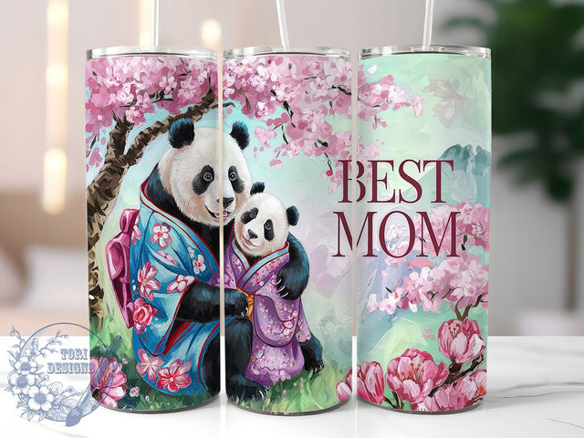 Best Mom Ever Cute Panda Tumbler Wrap, Best Mom Ever Design, Cute Animal Mom Gift, 20oz Panda Tumbler Wrap, Custom Mom Tumbler, Sublimation Panda Template, Animal Lover Mom Cup Sublimation ToriDesigns 