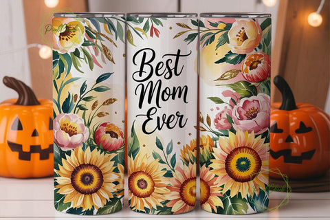 Best Mom Ever Floral 20oz Tumbler Wrap Sublimation PixelChick 