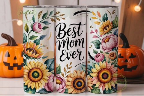 Best Mom Ever Floral 20oz Tumbler Wrap Sublimation PixelChick 