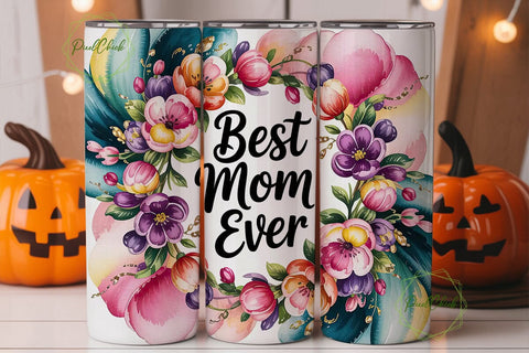 Best Mom Ever Floral 20oz Tumbler Wrap Sublimation PixelChick 