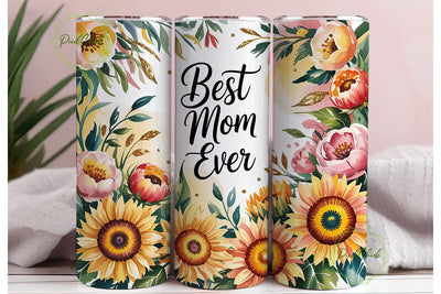 Best Mom Ever Floral 20oz Tumbler Wrap Sublimation PixelChick 